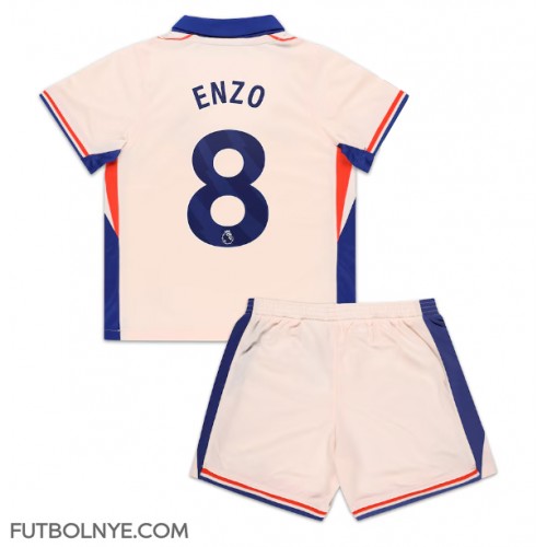 Camiseta Chelsea Enzo Fernandez #8 Visitante Equipación para niños 2024-25 manga corta (+ pantalones cortos)